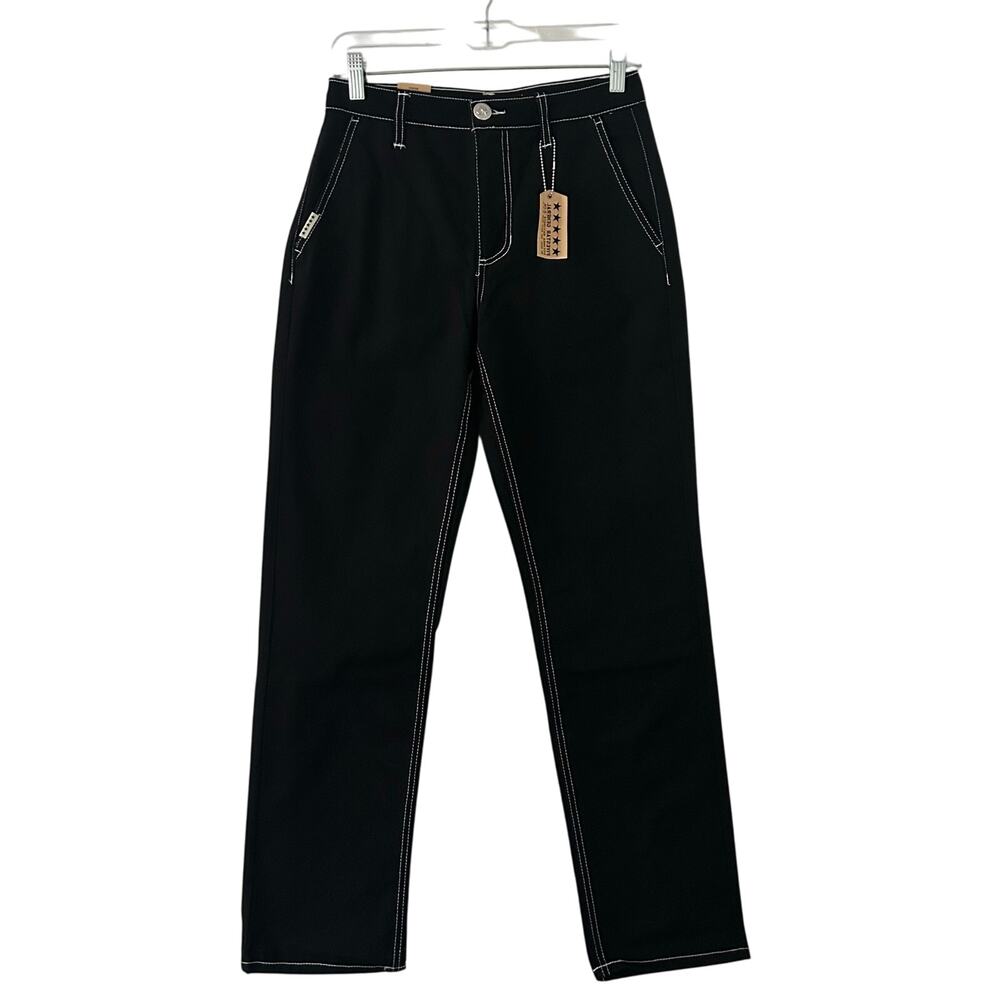 Fivestar General Women's High Rise Twill Service Pants Jeans Black 0 24 New